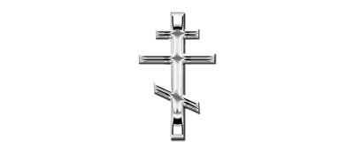 DNSEMP-L-519-SL-WT Silver Orthodox Cross White